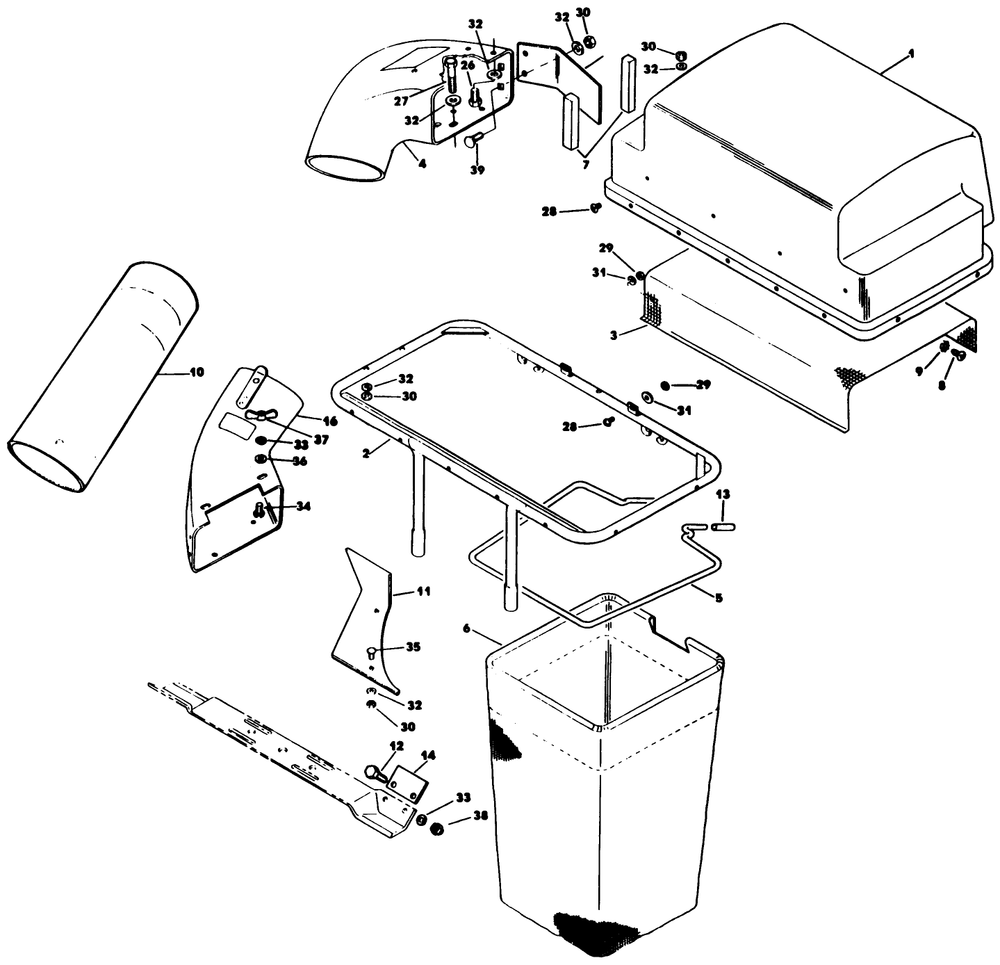 Grass Catcher 1 Diagram and Parts List for 62542C (G00000001-G99999999)(1988) Lawn Boy Lawn Tractor